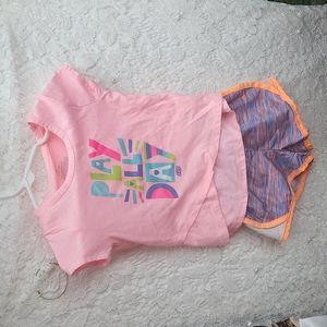 Pink Sketchers Active tshirt and shorts set 2T